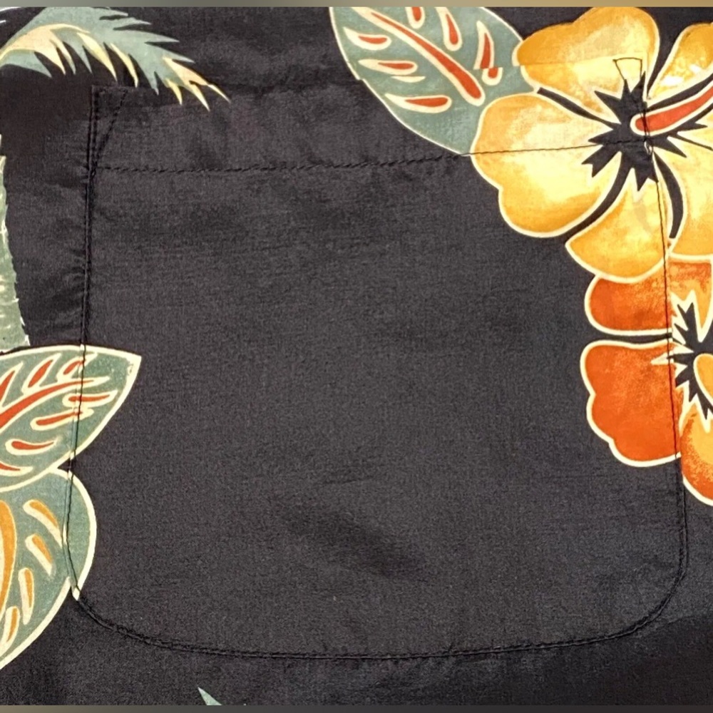 Hilo Hattie Shirt Black Floral Hawaiian Men's Size 3X Aloha Tiki Hibiscus Print - Picture 3 of 8